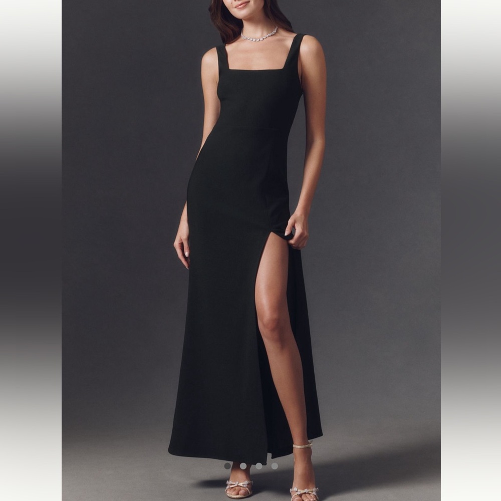 BHLDN Blake Square-Neck Stretch Crepe Maxi Dress